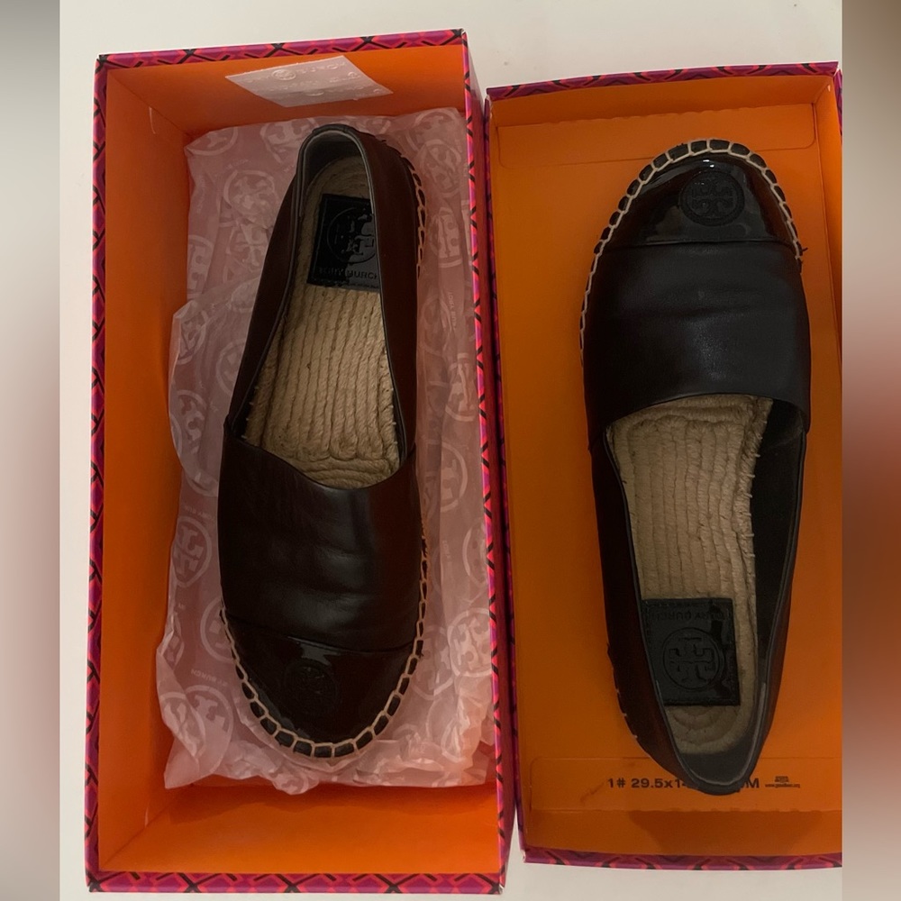 Tory Burch Perfect Black Flat Espadrilles Size 8